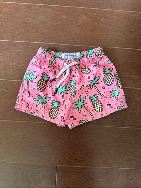 Maamgic Pink Pineapple Kids Swim Trunks